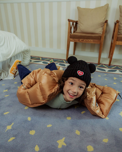 Beige BB Heart Basic Puffer Jumper