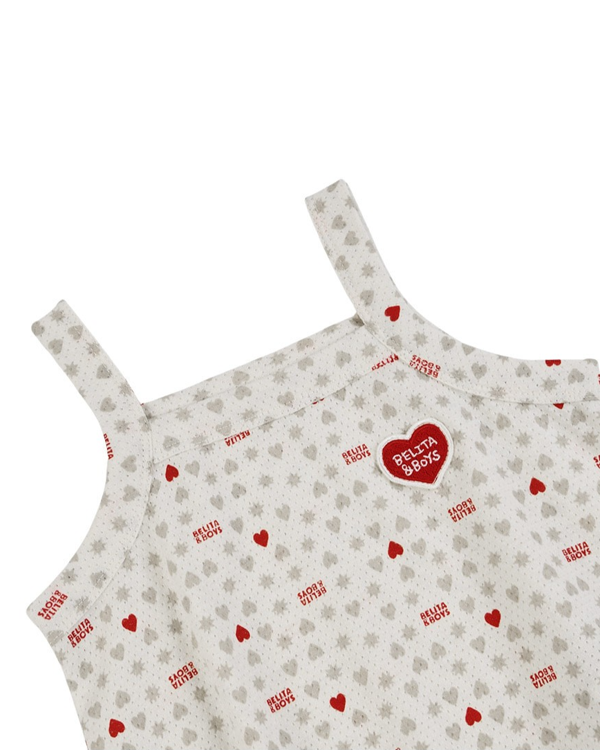 BABY Light Grey Heart Star Mesh Sleeveless Bodysuit
