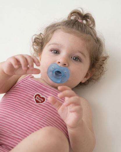 BABY GIRL Pink BB Heart Stripe Sleeveless Bodysuit