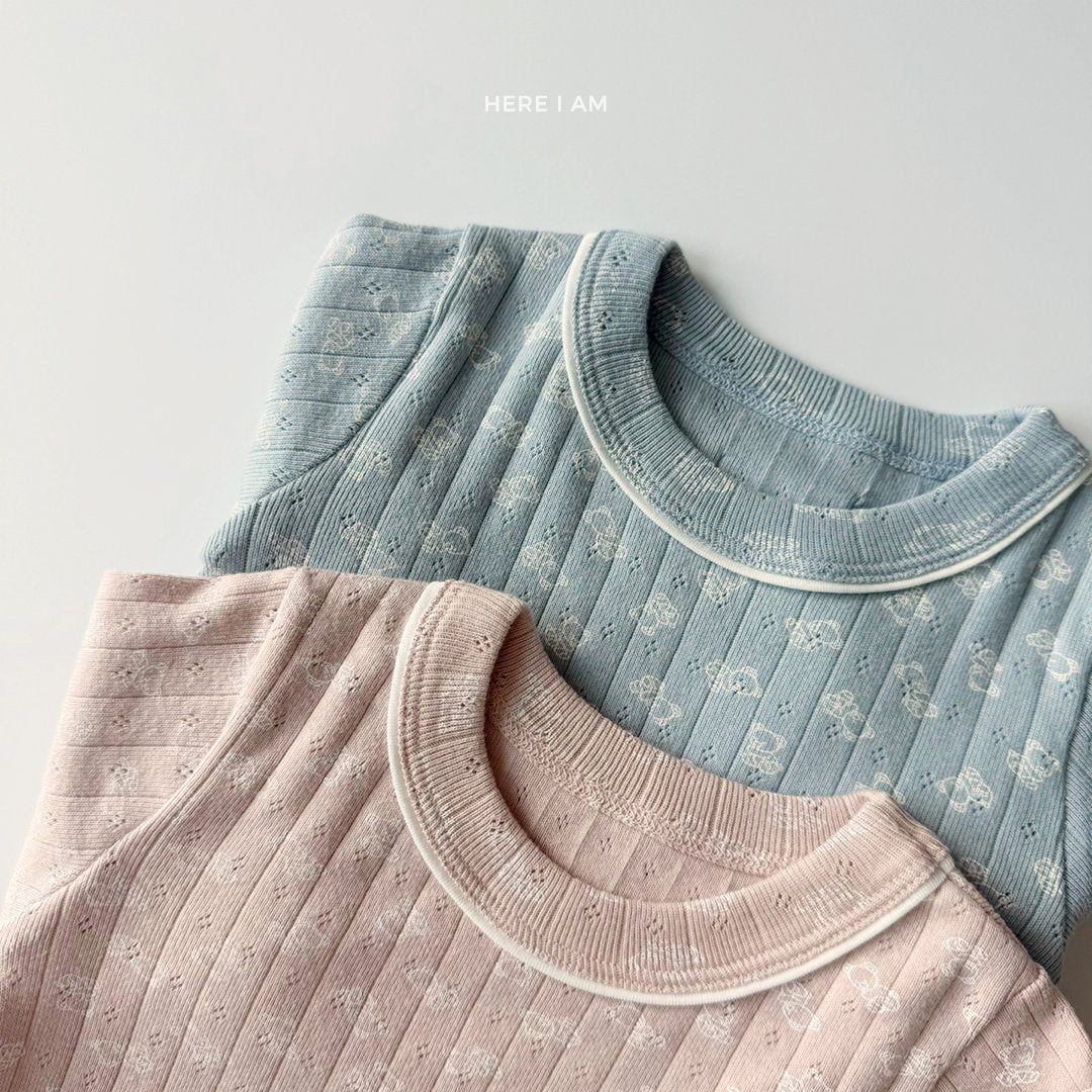 곰돌이 아일렛 실내복 Bear Eyelet Set (2 Pieces)