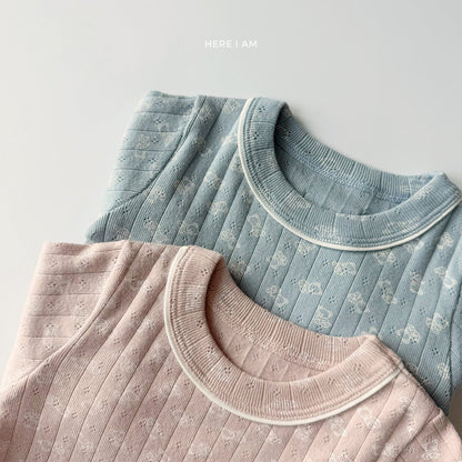 곰돌이 아일렛 실내복 Bear Eyelet Set (2 Pieces)