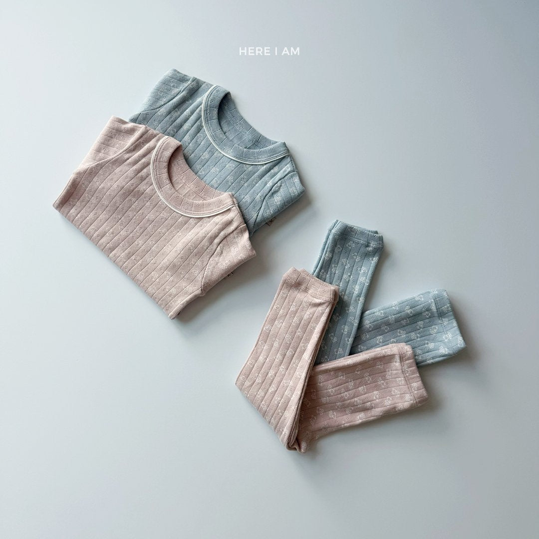 곰돌이 아일렛 실내복 Bear Eyelet Set (2 Pieces)