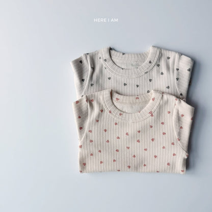 하트 아일렛 실내복 Heart Eyelet Set (2 Pieces)