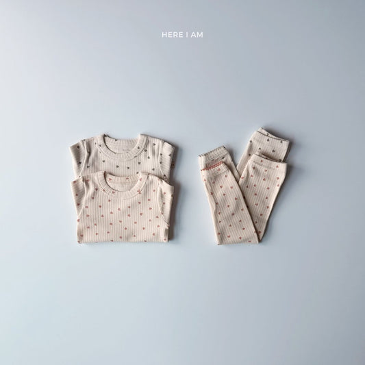 하트 아일렛 실내복 Heart Eyelet Set (2 Pieces)