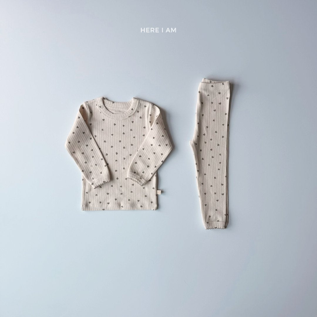 하트 아일렛 실내복 Heart Eyelet Set (2 Pieces)