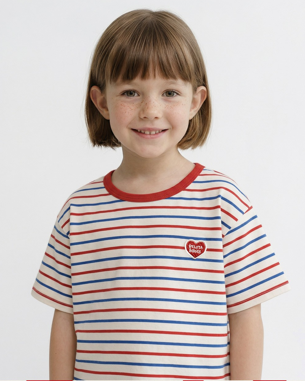 [SET] Red BB Heart Multi Stripe Shorts