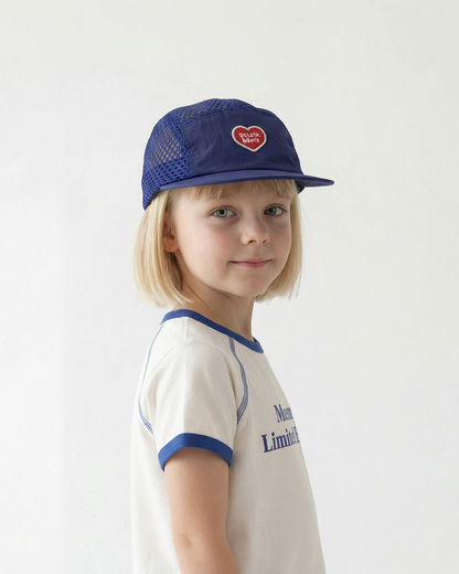 Blue BB Heart Mesh Camp Cap