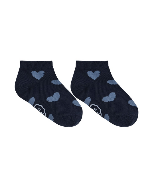 Navy BB Heart Jacquard Socks