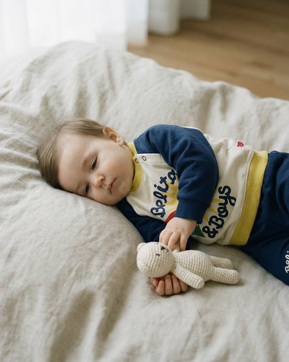 [BABY SET] Navy Sun Color Block Jogger