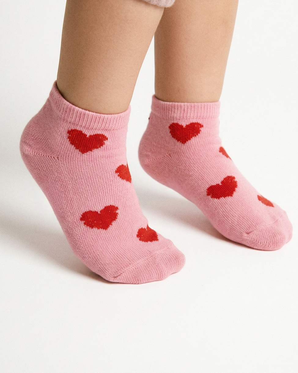 Pink BB Heart Jacquard Socks