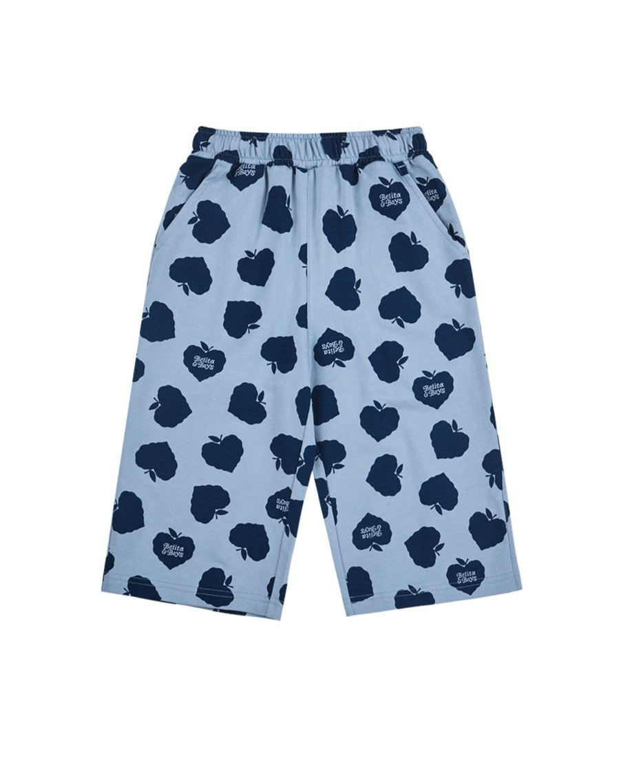 [SET] Navy Bubble Apple Pattern Crop