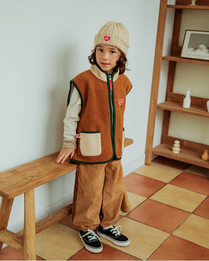 Beige BB Heart Short Beanie