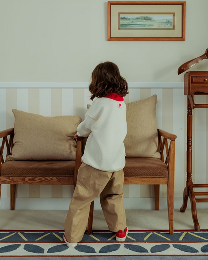 Cream Mushroom Collar Knit Sweater