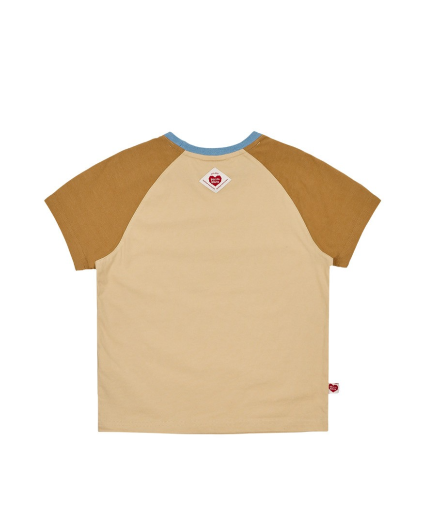 [SET] Beige Cowboy Color Block Shorts