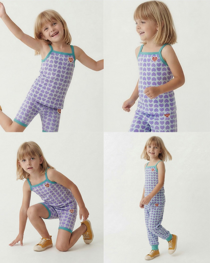 Violet BB Heart Pattern One Mile Sleeveless