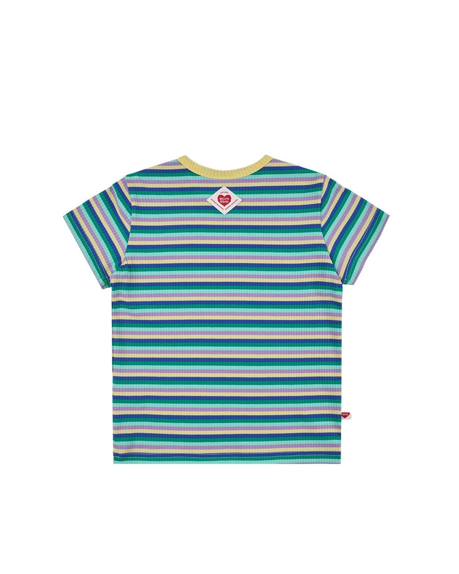 [SET] Light Yellow Colorful Stripe Short One Mile