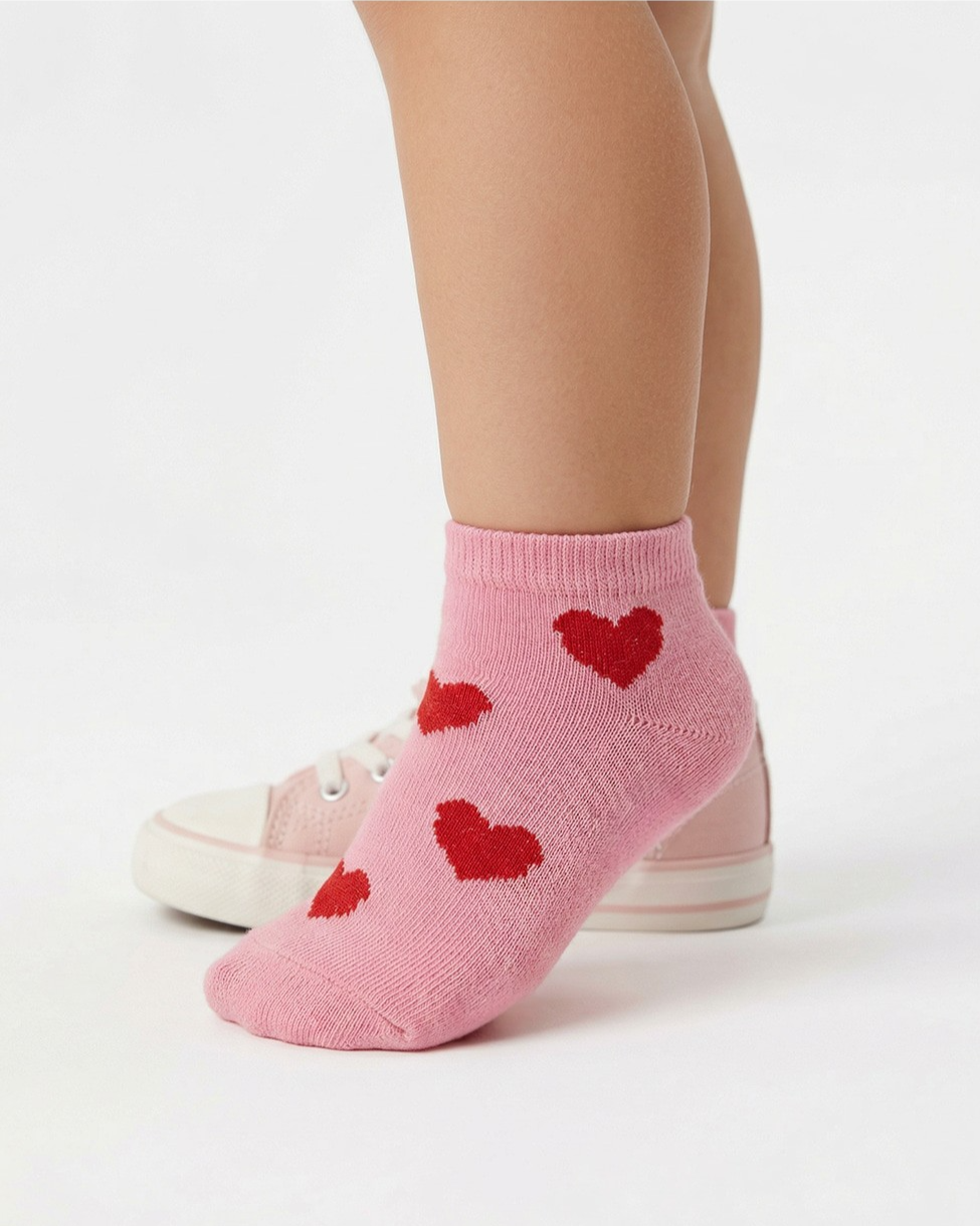 Pink BB Heart Jacquard Socks