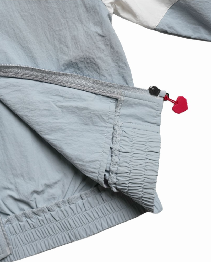 Light Blue Tennis Color Block Collar Windbreaker