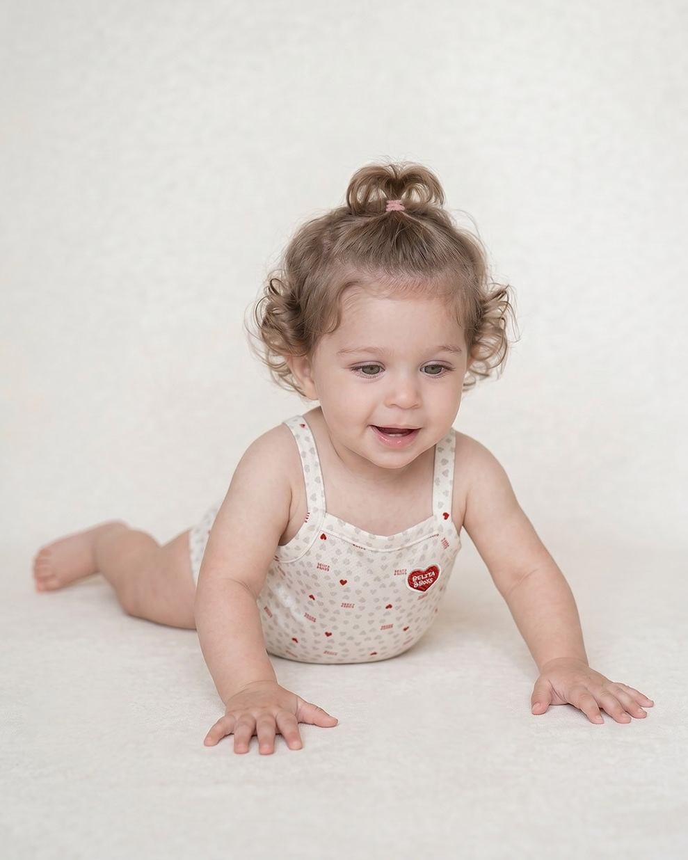 BABY Light Grey Heart Star Mesh Sleeveless Bodysuit