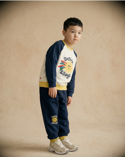 [SET] Navy Sun Color Block Jogger
