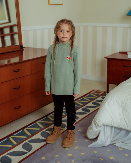 Black Velour Rib Leggings