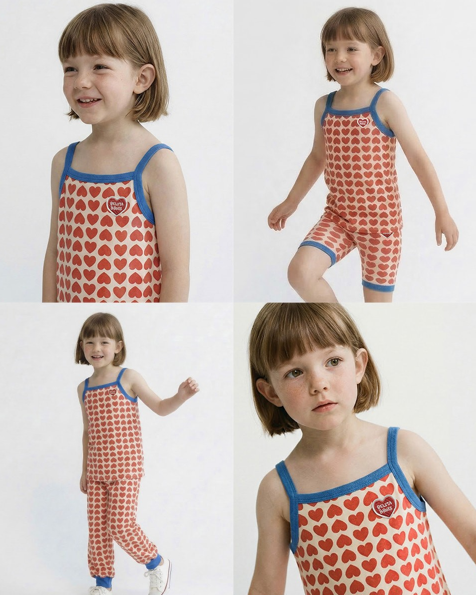 Red BB Heart Pattern One Mile Sleeveless