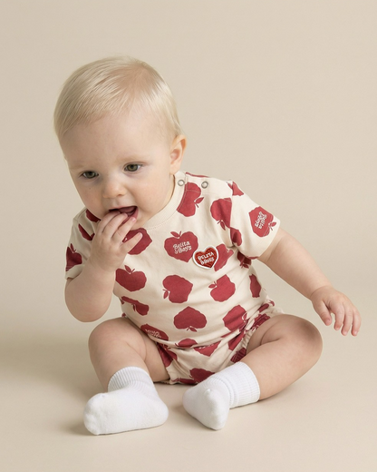 [BABY SET] Red Bubble Apple Pattern Shorts