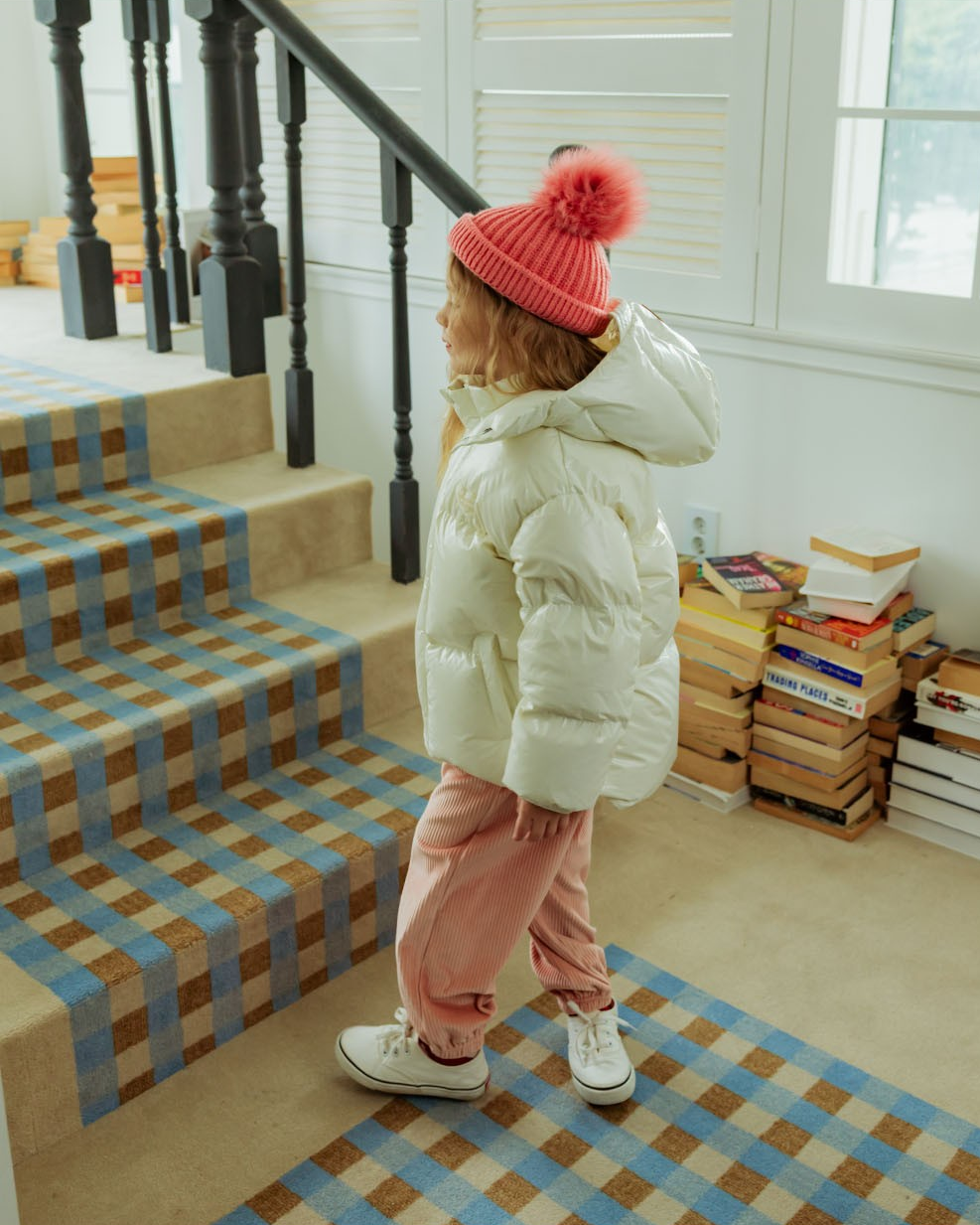 Cream Glossy Duck Down Hooded Jumper