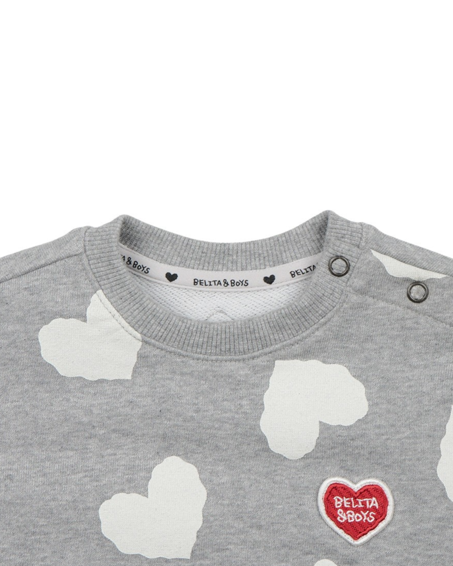 [BABY SET] Grey BB Heart Pattern Jogger