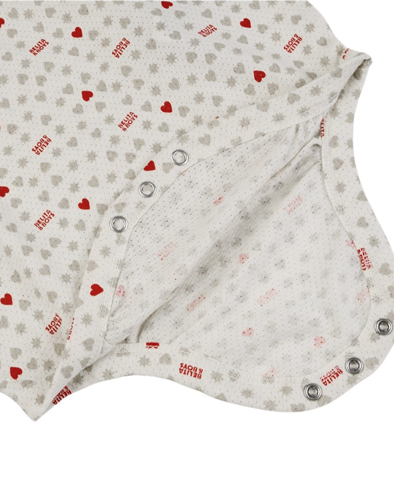 BABY Light Grey Heart Star Mesh Sleeveless Bodysuit