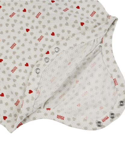 BABY Light Grey Heart Star Mesh Sleeveless Bodysuit