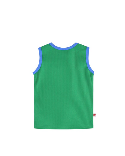 [SET] Green BB Heart Two-Tone Sleeveless One Mile
