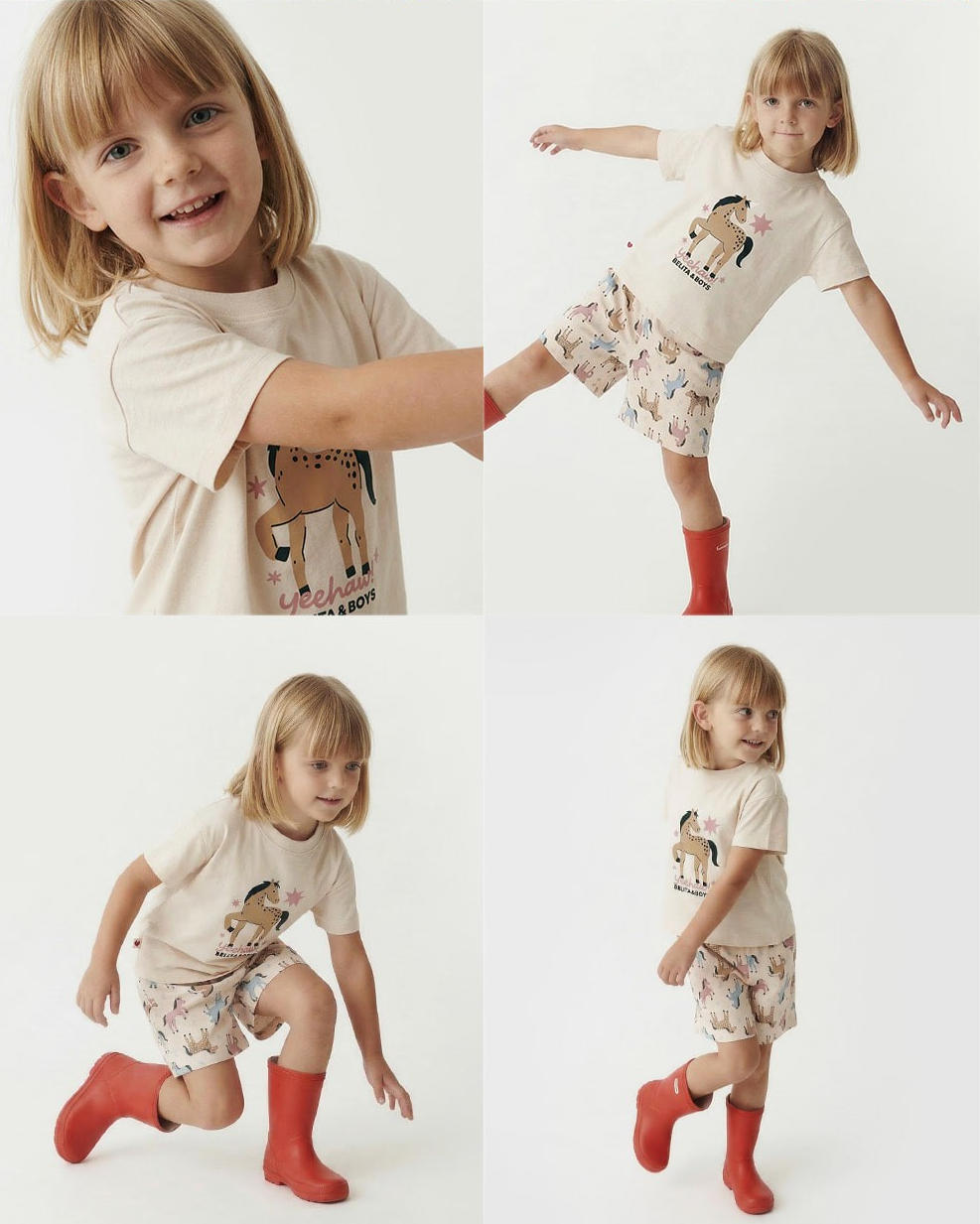 [SET] Light Pink Horse Point Pattern Shorts