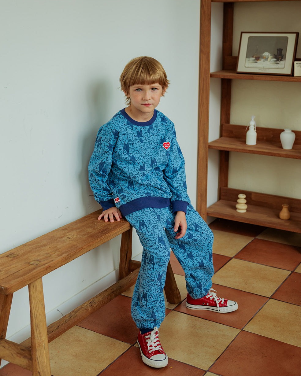 [SET] Blue Dog Pattern Jogger