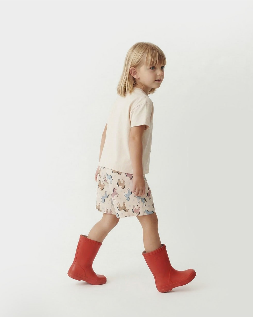 [SET] Light Pink Horse Point Pattern Shorts
