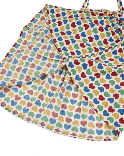 GIRL Cream Rainbow Heart Polysucker Dress