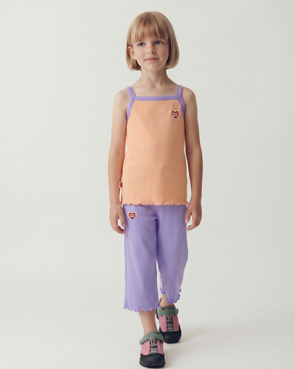 [GIRL SET] Orange BB Heart Two-Tone Sleeveless One Mile