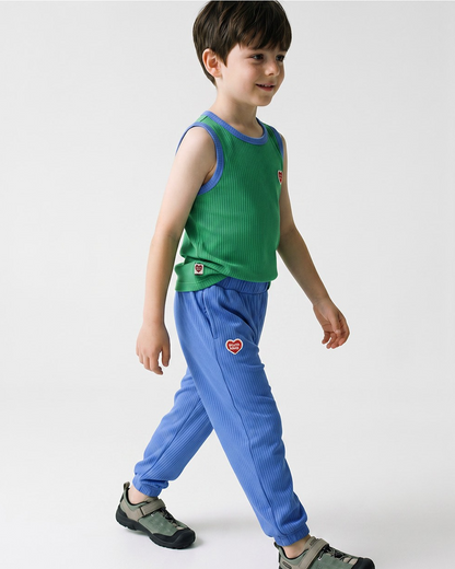 [SET] Green BB Heart Two-Tone Sleeveless One Mile