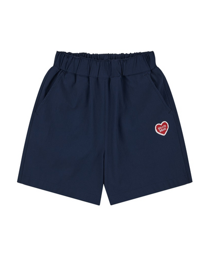 Navy BB Heart Nylon Shorts
