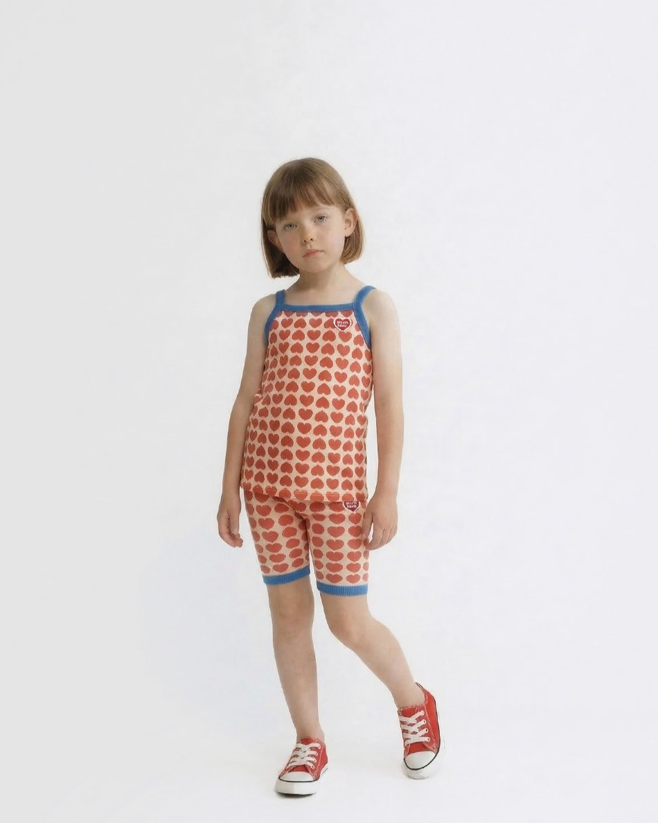 Red BB Heart Pattern One Mile Sleeveless