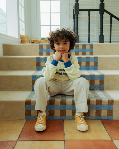 Yellow Daddy Color Block Knit Sweater