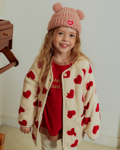 Pink BB Heart Bear Beanie