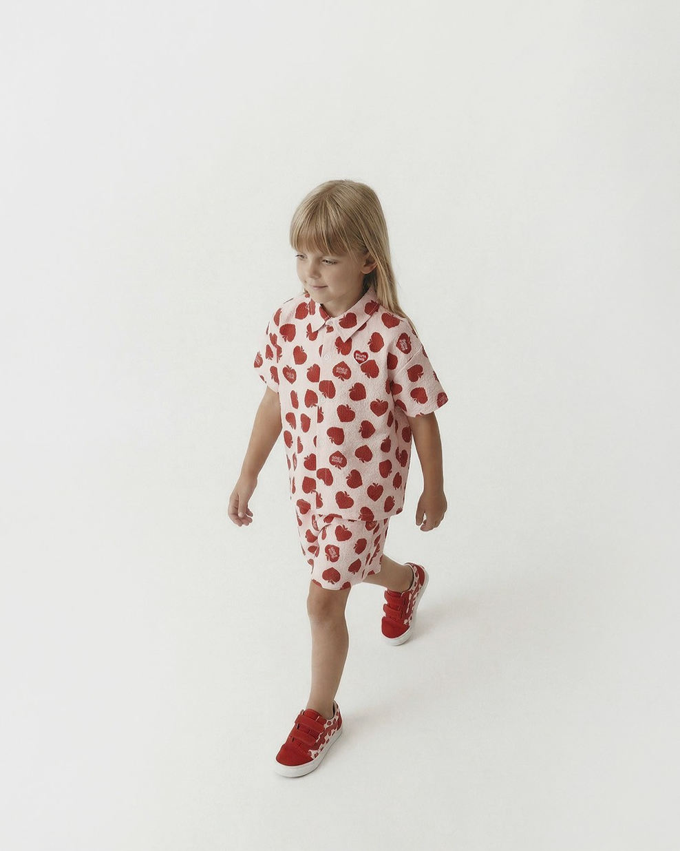 [SET] Red Bubble Apple Polysucker Shirt & Shorts