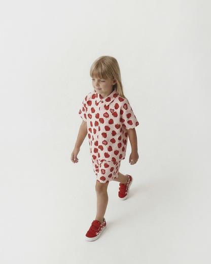 [SET] Red Bubble Apple Polysucker Shirt & Shorts