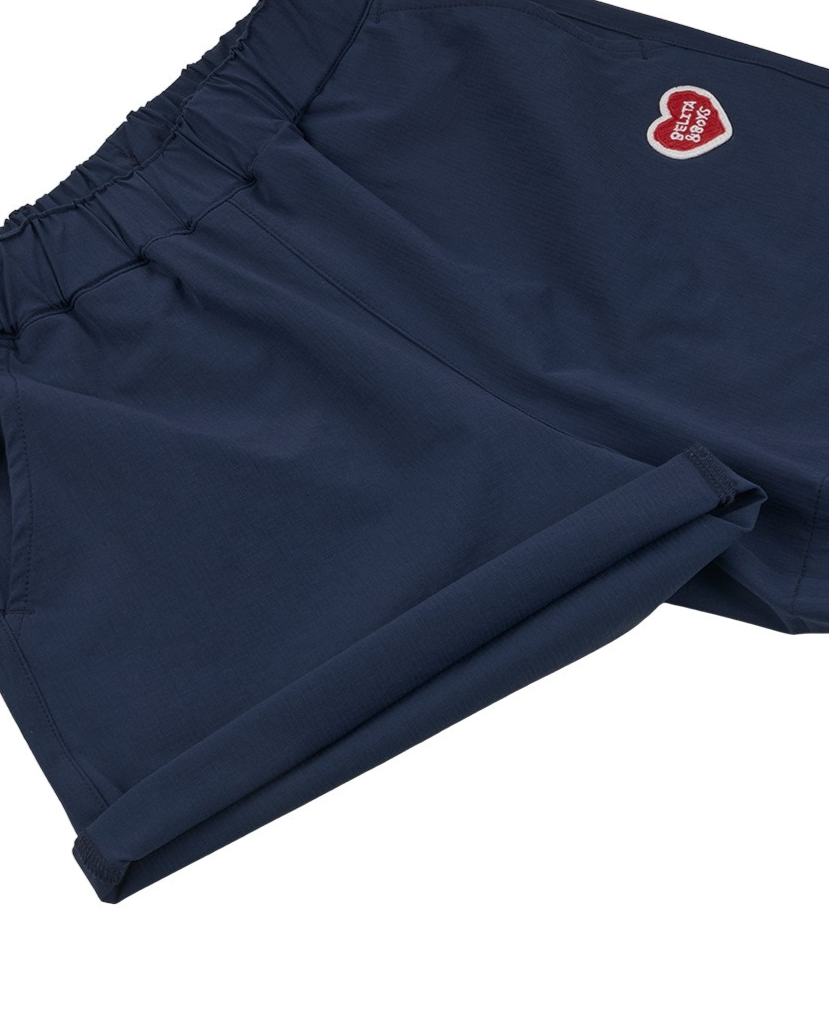 Navy BB Heart Nylon Shorts
