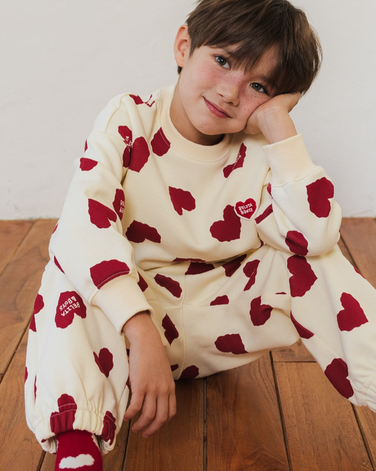 [SET] Red Heart Pattern Jogger