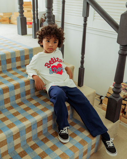 Navy BB Heart Woven Pants