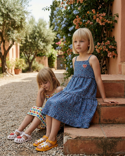 GIRL Blue BB Heart All-Over Denim Dress