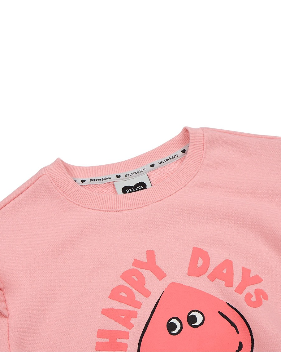 GIRL Pink Mushroom Frill Sweatshirt
