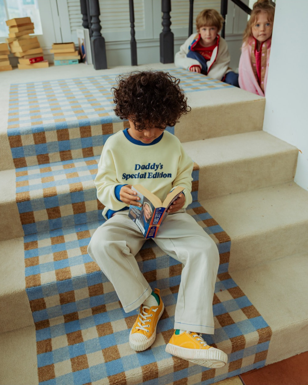 Yellow Daddy Color Block Knit Sweater